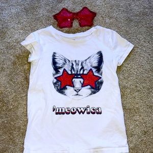 3/$15 - ‘meowica t-shirt with matching sunglasses